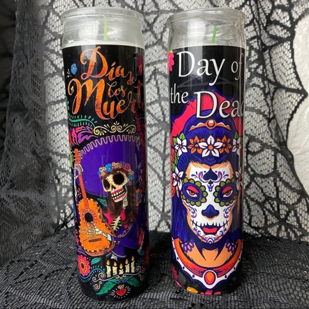 2 Pack Day Of The Dead Altar Candles